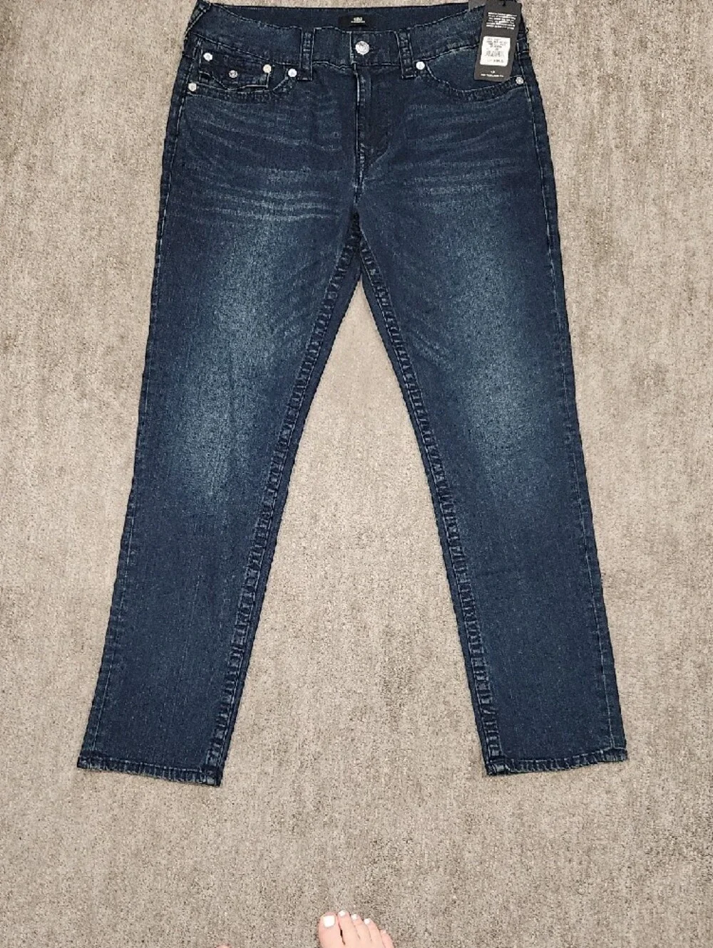 True Religion Men's Slim Straight Jeans -Dark Blue